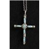 Image 1 : Zuni Sterling Silver & Opal Cross Pendant Necklace