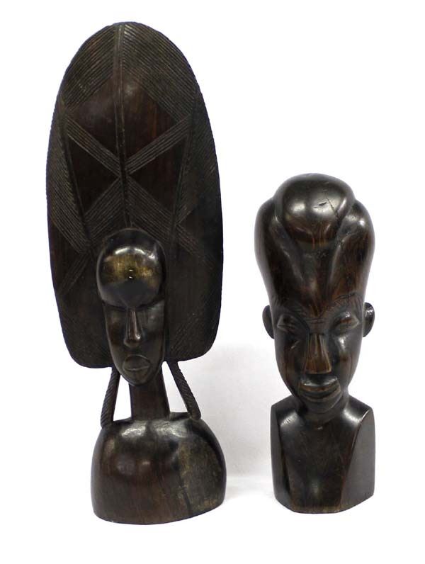 Pair of African Carved Ebony Wood Statues