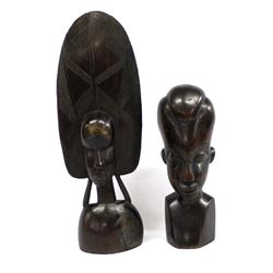 Pair of African Carved Ebony Wood Statues