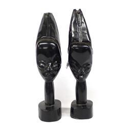 Pair of African Carved Wood Statues