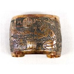 Large Navajo Copper Storyteller Bracelet, Becenti