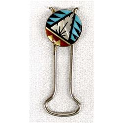 Beautiful Zuni Sterling Inlay Key Ring by Booqua