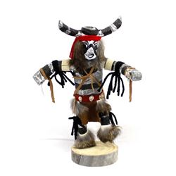 Navajo Carved Wood Clown Kachina by Ina James