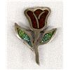 Image 1 : Native American Navajo Silver Inlay Tulip Pin
