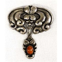 Estate Antique Grann & Laglye 830 Silver Brooch