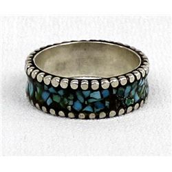 Native American Navajo Turquoise Wedding Band