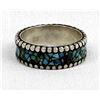 Image 1 : Native American Navajo Turquoise Wedding Band