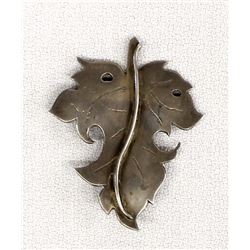 Vintage Estate Sterling Silver Leaf Pin