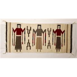 Vintage Navajo 3 Yei Textile Rug