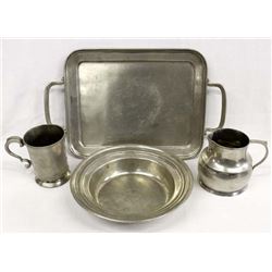 4 Pieces of Antique and Vintage Pewter Items