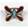Image 1 : Native American Zuni Sterling Inlay Butterfly Ring