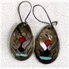 Image 1 : Vintage Zuni Sterling Inlay Bird Earrings