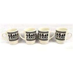 Set of 4 Anasazi Traders Mimbres Designed Cups