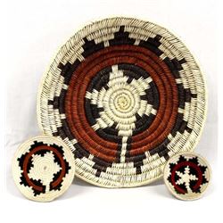 3 Native American Navajo Baskets