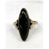 Image 1 : Estate 10KT Gold, Sterling, and Jade Ring, Sz 7.5