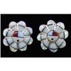 Image 1 : Zuni Sterling Inlay Sun God Earrings