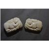 Image 1 : Lot of Two Carved Netskes in shape of Rabbits