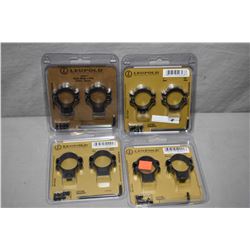 Bag Lot : Four New in Pkgs Leupold Matte Finished Rings [  (2 ) 1 " Medium - 1  1" Low - 1 Standard 