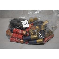 Bag Lot : Over 40 .12 Ga Shotshells - 2 Rifle Shells - Mag for Browning ? .243 / 308 Cal