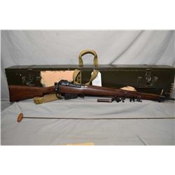 Cased Lee Enfield C # 7 22 In. Mark 1 Canadian Long Branch Dated 1946 .22 RF Full Wood Military Trai