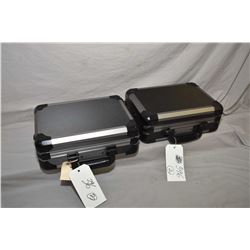 Lot of Two Items : Two As New Safari Foam Lined Black & Silver Pistol Cases w/ combination locks [ o