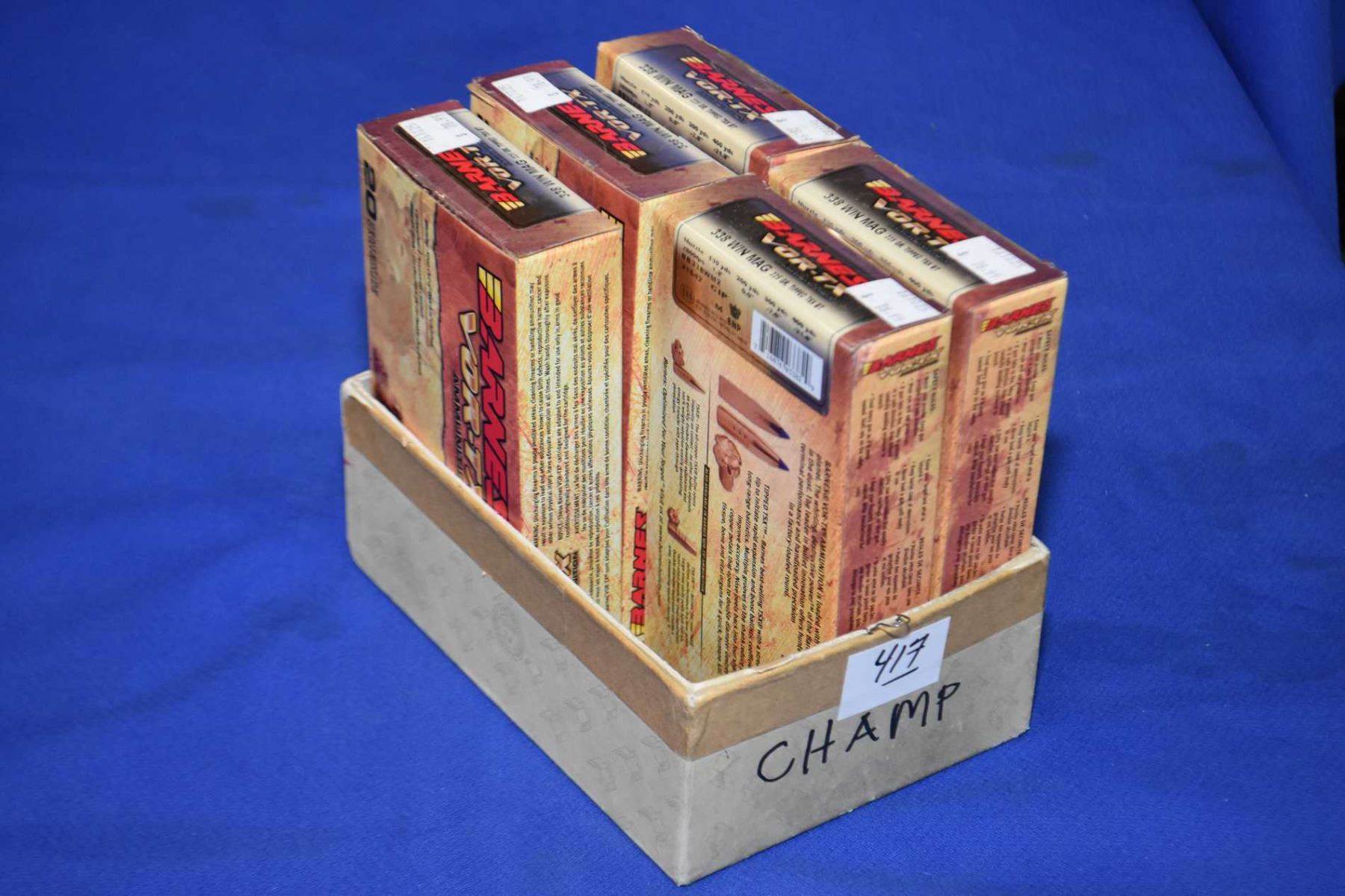 Box Lot Five Boxes 20 Rnds Per Barnes Vor Tx 338 Win Mag