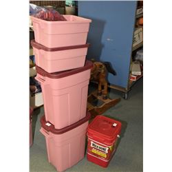 Lot of Six Items :  2 Medium Sized Tubs of .20 Ga AA Hulls - 2 Small Tubs of .12 & .28 Ga Hulls -  A