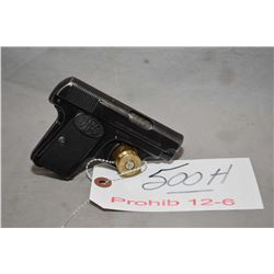 Prohib 12 - 6  F.N. Browning Model 1906 6.35 MM Cal 6 Shot Semi Auto Pistol w/ 54 mm bbl [ blued fin