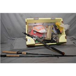 Box Lot : Two Fishing Rods [ Shakespeare, Trophy Graphite ] Double Pouch  - Various Other Pouches - 