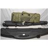 Image 1 : Lot of Three Items :  Two Hard Plastic Rifle Cases - One Green Nylon Case