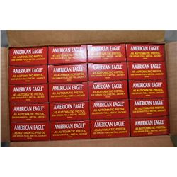 One Case : 1000 Rnds Federal American Eagle .45 Auto Cal 130 Grain Ammo