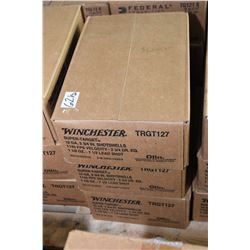 Three cases of shot shells Three case lots: 10 boxes each of Winchester .12  3/4" Super target shot 