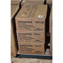 Three cases of shot shells Three case lots: 10 boxes each of Winchester .12  3/4" Super target shot 