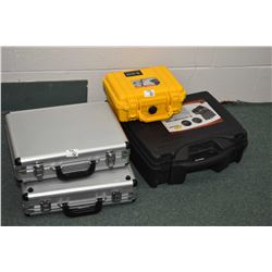 Lot of Four Luggage Style Cases Lot  of Four Luggage Style Gun Cases [ 2 aluminum - one black - one 