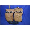 Image 1 : Lot : Two Leather Pouches w/ mags Lot : Two Leather Pouches with Four Pinned Mags in each