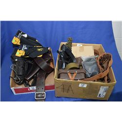 Lot of Two Boxes -  holsters, etc. Lot of Two Boxes : Approx. Six Holsters - [ some appears as new a