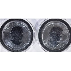 2-BU 2013 CANADA ONE OUNCE .9999 SILVER MAPLE LEAF