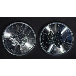 2-BU 2014 CANADA ONE OUNCE .9999 SILVER MAPLE LEAF