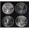 Image 1 : 4-BU AMERICAN SILVER EAGLE ONE OUNCE SILVER COINS