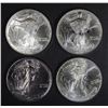 Image 1 : 4-BU AMERICAN SILVER EAGLE 1 OUNCE SILVER COINS