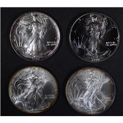 4-BU AMERICAN SILVER  EAGLE 1 OUNCE SILVER COINS