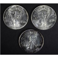 3-BU BETTER DATE ONE OUNCE AMERICAN SILVER EAGLES