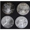 Image 1 : 4-BU ONE OUNCE AMERICAN SILVER EAGLES