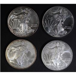 2006, 08, 10 & 14 BU AMERICAN SILVER EAGLES