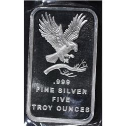 FIVE OUNCE .999 SILVER BAR ( SILVERTOWNE )