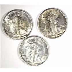 3 - 1944-S WALKING LIBERTY HALF DOLLARS