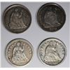 Image 1 : 4 SEATED LIBERTY HALF DIMES:  1872 XF SCRATCHES,