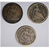 Image 1 : 3 SEATED LIBERTY HALF DIMES:  1851-O G,