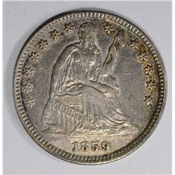 1859 SEATED LIBERTY HALF DIME  XF-AU