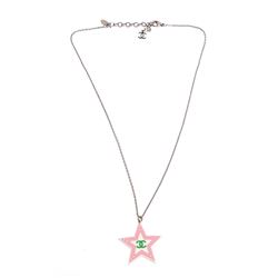 Chanel White Resin CC Star Pendant Necklace 04C